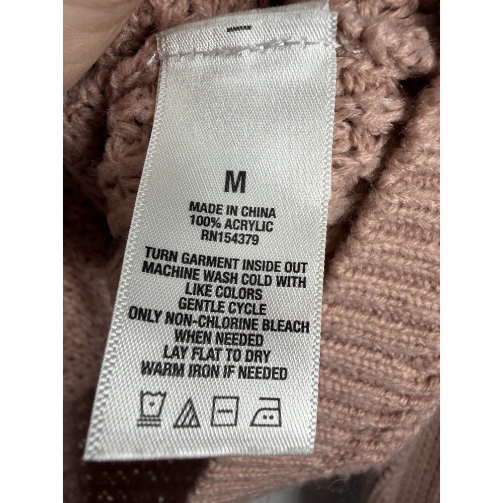 Aeropostale Chunky Knit V-Neck Slouchy Cropped Sweater Women's Size Medium - Picture 6 of 8